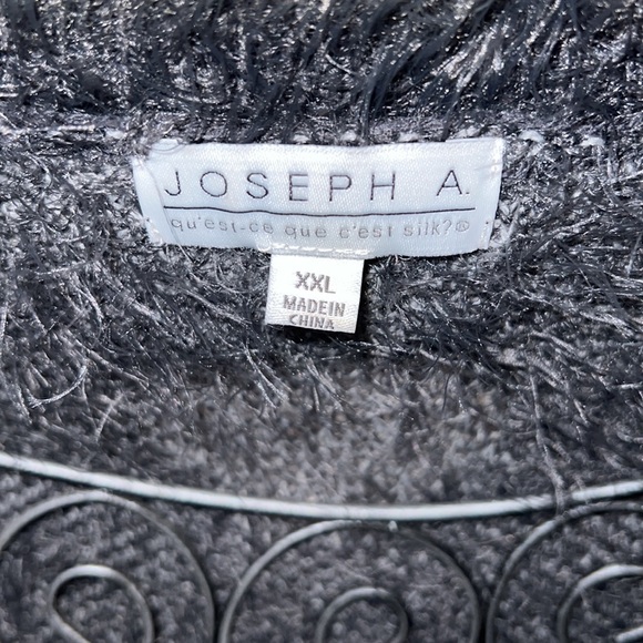 JOSEPH A.  Bluish Grey silver-grey large circle Polka Dots Fuzzy Furry Sweater - Picture 5 of 9